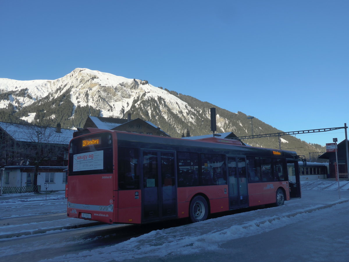 (213'097) - AFA Adelboden - Nr. 51/BE 25'802 - Solaris am 25. Dezember 2019 beim Bahnhof Lenk