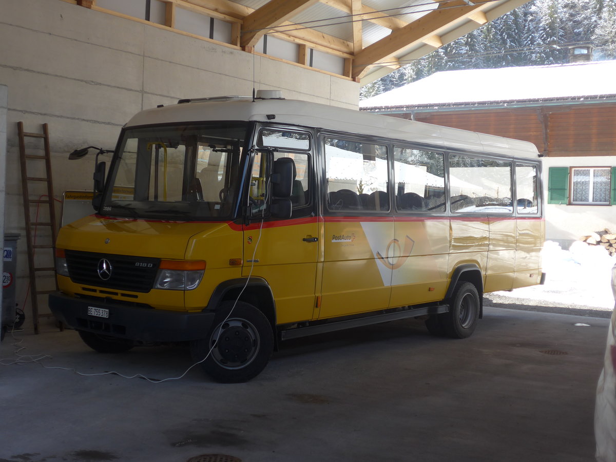 (213'912) - PostAuto Bern - BE 755'378 - Mercedes/Kusters am 19. Januar 2020 in Stechelberg, Garage