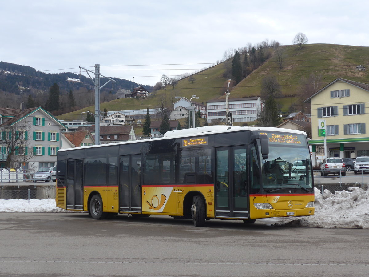 (214'044) - PostAuto Ostschweiz - SG 356'506 - Mercedes (ex Schmidt, Oberbren) am 1. Februar 2020 in Nesslau, Garage