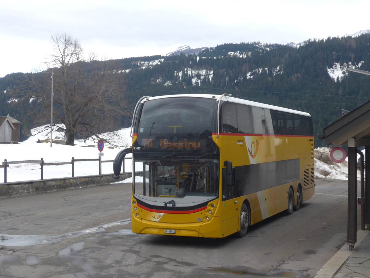 (214'061) - PostAuto Ostschweiz - SG 443'910 - Alexander Dennis am 1. Februar 2020 in Wildhaus, Dorf