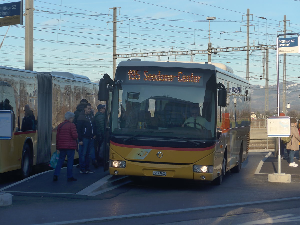 (214'217) - Lienert&Ehrler, Einsiedeln - SZ 68'226 - Irisbus (ex Schuler, Feusisberg) am 15. Februar 2020 beim Bahnhof Pfffikon
