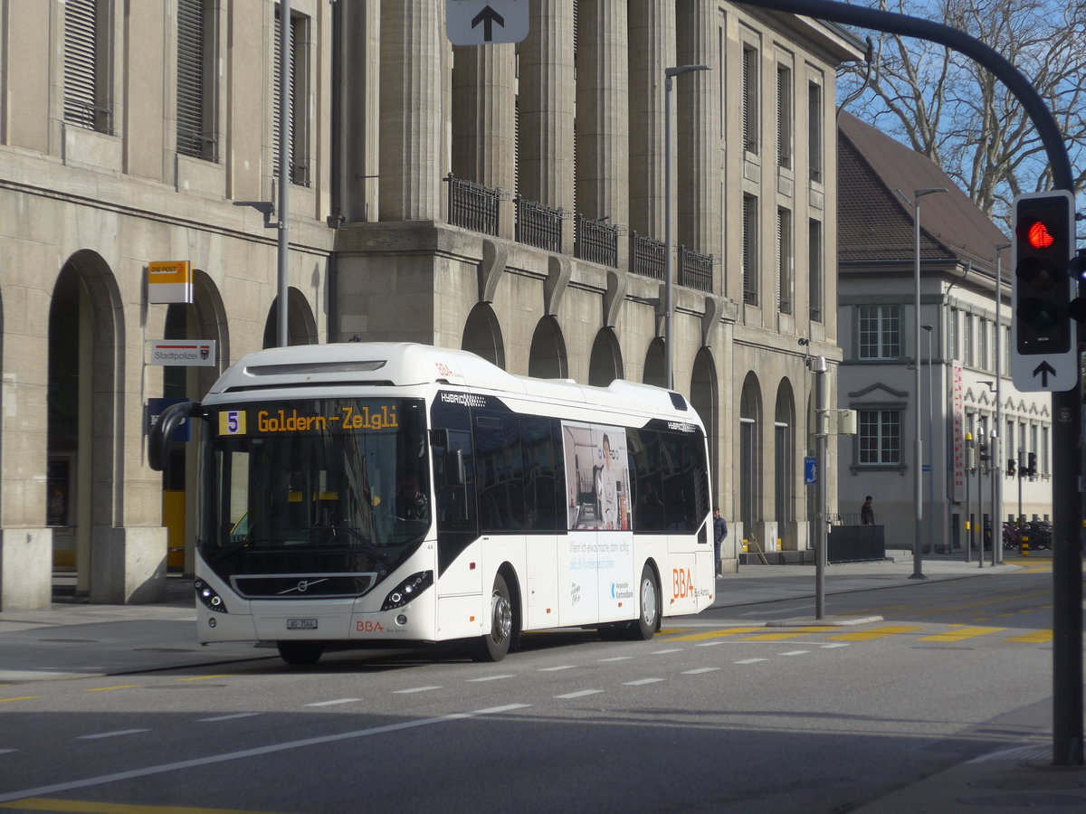 (214'591) - BBA Aarau - Nr. 44/AG 7544 - Volvo am 20. Februar 2020 beim Bahnhof Aarau