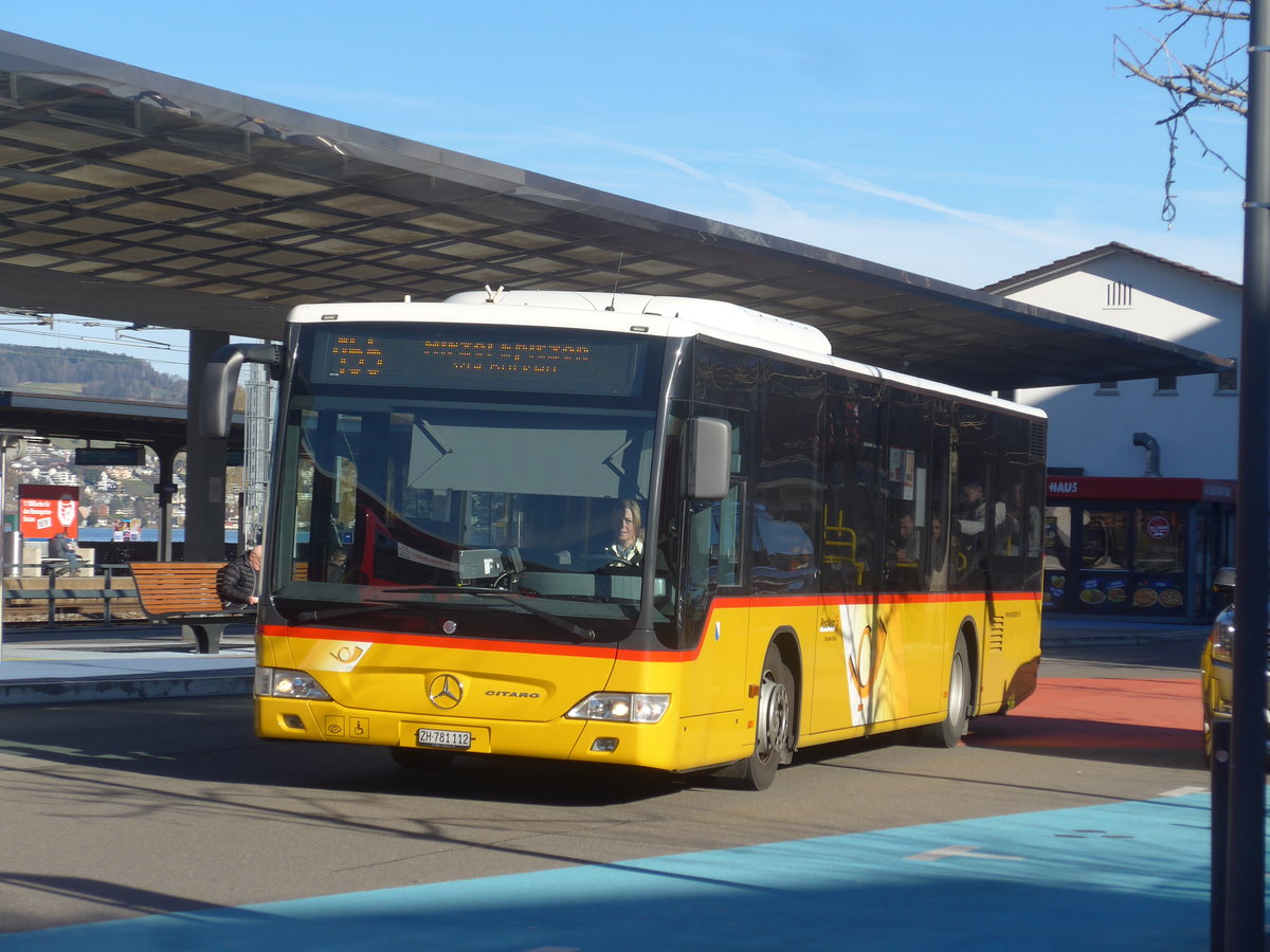(214'680) - PostAuto Zrich - Nr. 283/ZH 781'112 - Mercedes (ex Bhrer, Hirzel) am 20. Februar 2020 beim Bahnhof Horgen