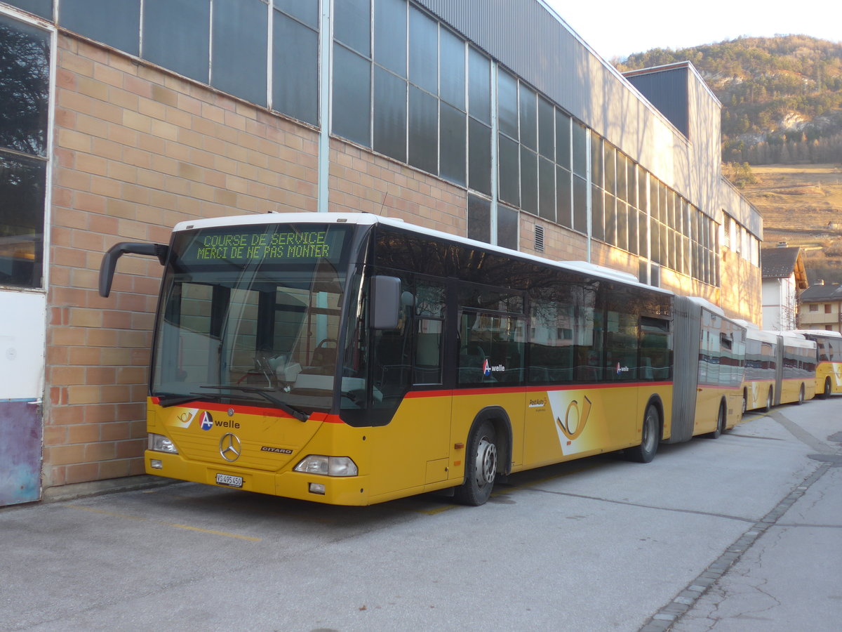 (214'831) - PostAuto Wallis - VS 495'450 - Mercedes (ex PostAuto Nordschweiz) am 22. Februar 2020 in Sion, alte Ortsbusgarage