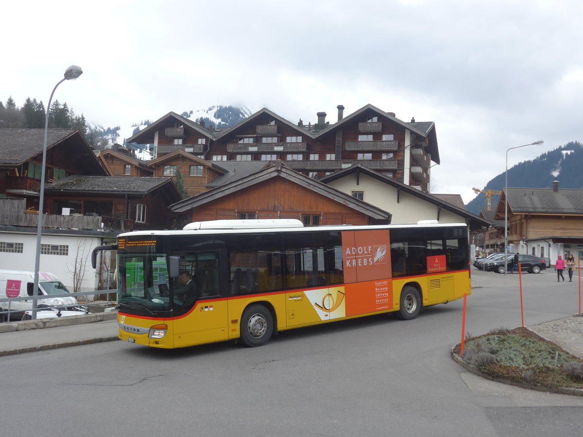 (215'125) - Kbli, Gstaad - BE 104'023 - Setra (ex Nr. 1) am 14. Mrz 2020 beim Bahnhof Gstaad