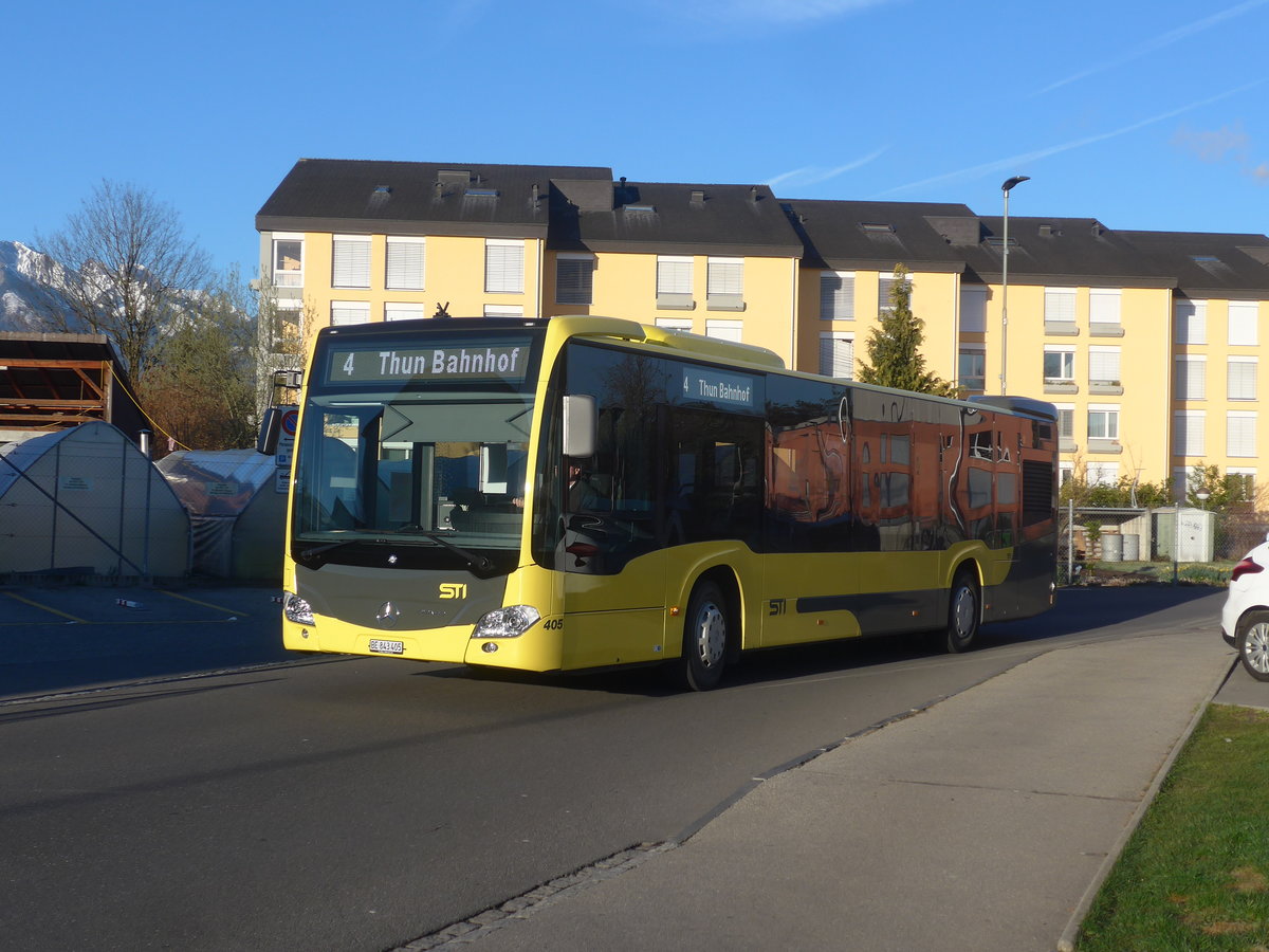 (215'188) - STI Thun - Nr. 405/BE 843'405 - Mercedes am 15. Mrz 2020 in Thun-Lerchenfeld, Langestrasse