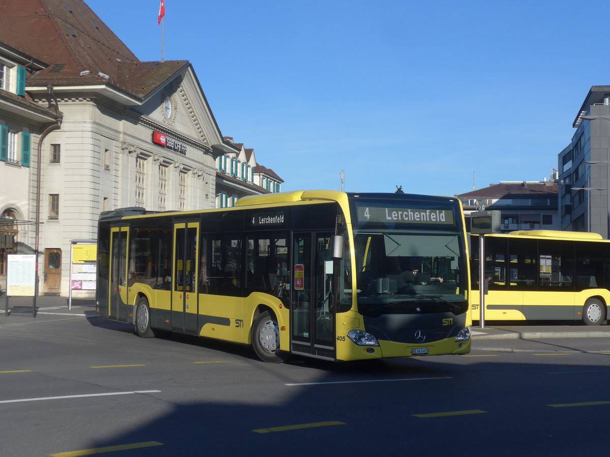 (215'192) - STI Thun - Nr. 405/BE 843'405 - Mercedes am 15. Mrz 2020 beim Bahnhof Thun