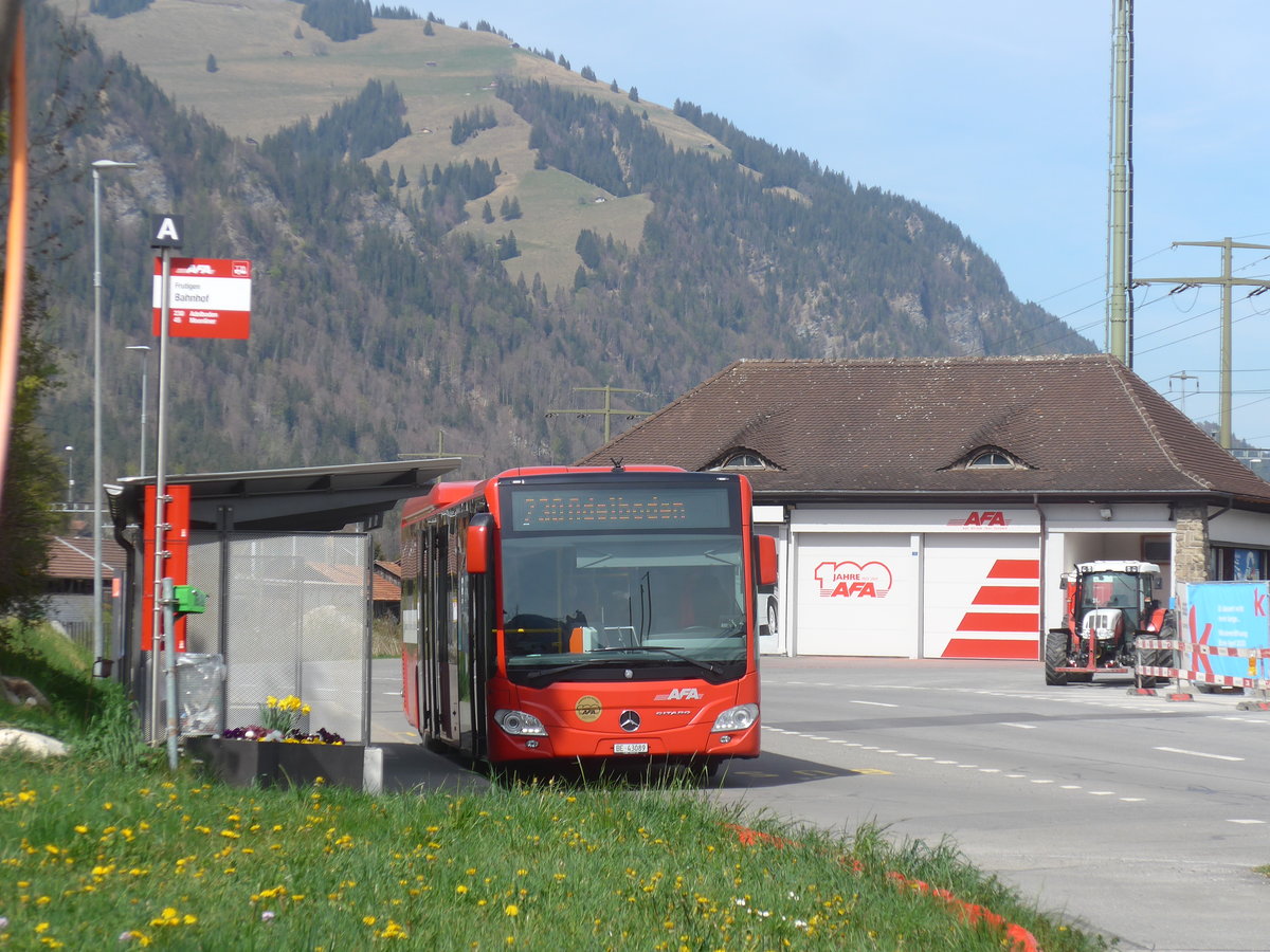 (216'141) - AFA Adelboden - Nr. 28/BE 43'089 - Mercedes am 16. April 2020 beim Bahnhof Frutigen