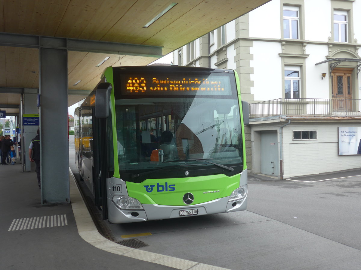 (217'961) - Busland, Burgdorf - Nr. 110/BE 755'110 - Mercedes am 14. Juni 2020 beim Bahnhof Huttwil