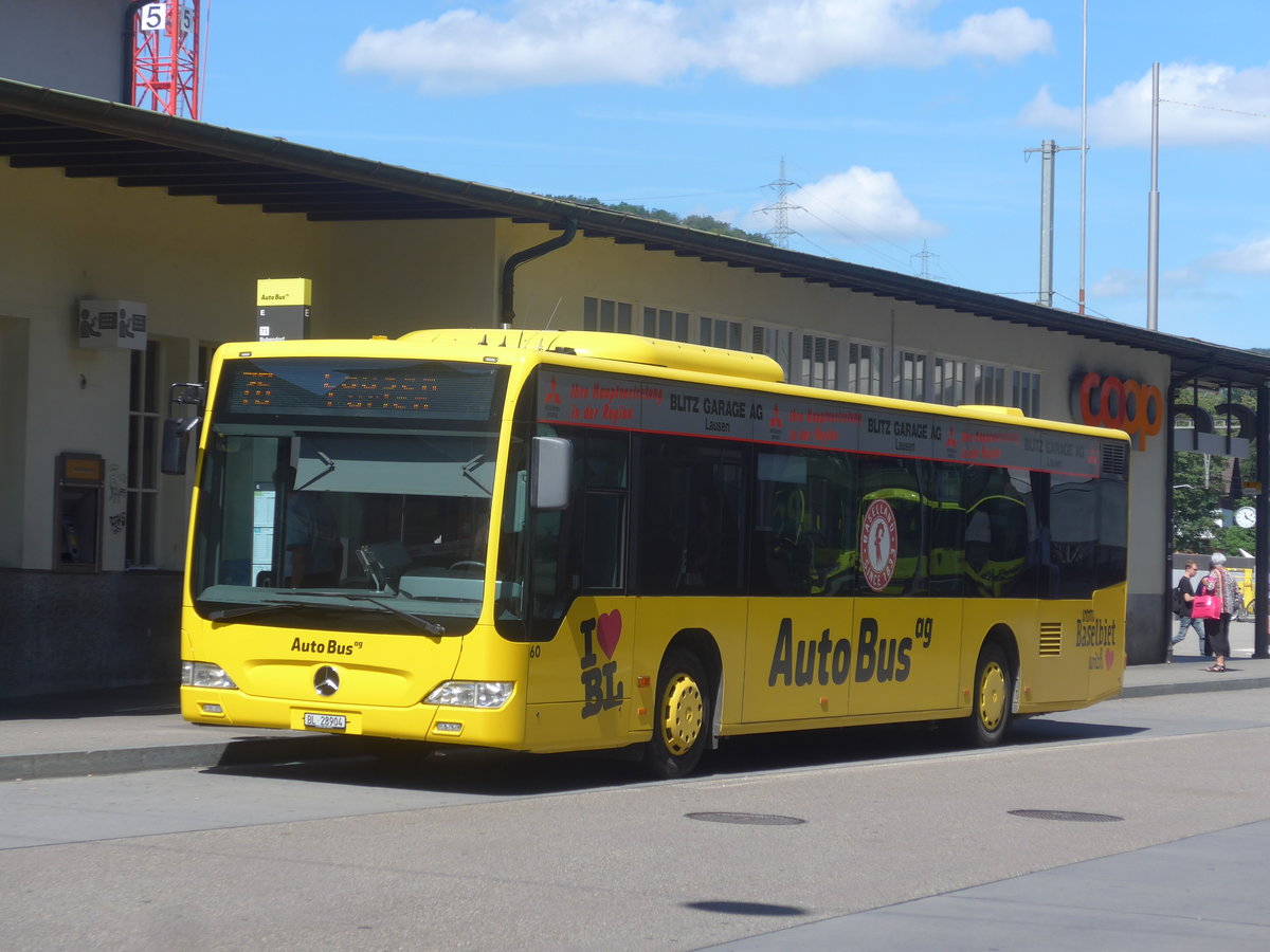 (218'343) - AAGL Liestal - Nr. 60/BL 28'904 - Mercedes am 4. Juli 2020 beim Bahnhof Liestal
