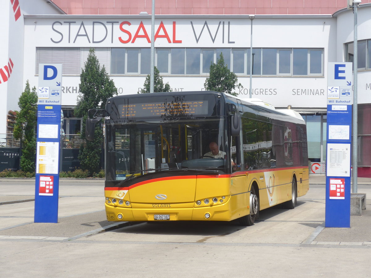 (219'113) - Schmidt, Oberbren - SG 267'107 - Solaris am 26. Juli 2020 beim Bahnhof Wil