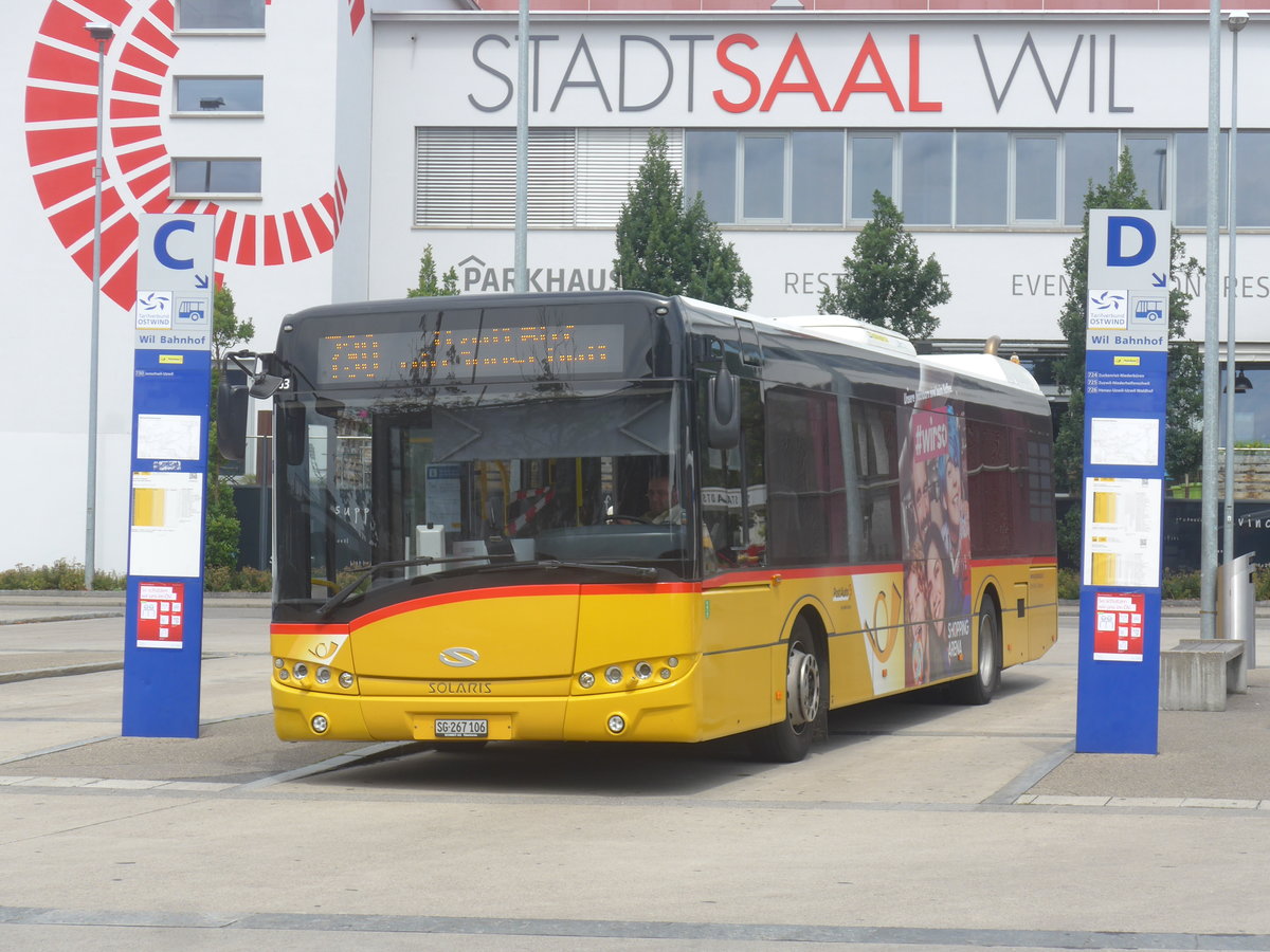 (219'120) - Schmidt, Oberbren - SG 267'106 - Solaris am 26. Juli 2020 beim Bahnhof Wil