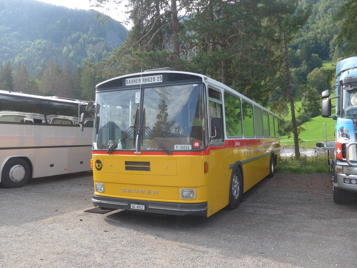 (219'731) - Gloor, Staufen - AG 6013 - Saurer/Hess (ex ALMAT, Tagelswangen; ex P 26'516) am 16. August 2020 in Grsch, Bergbahnen