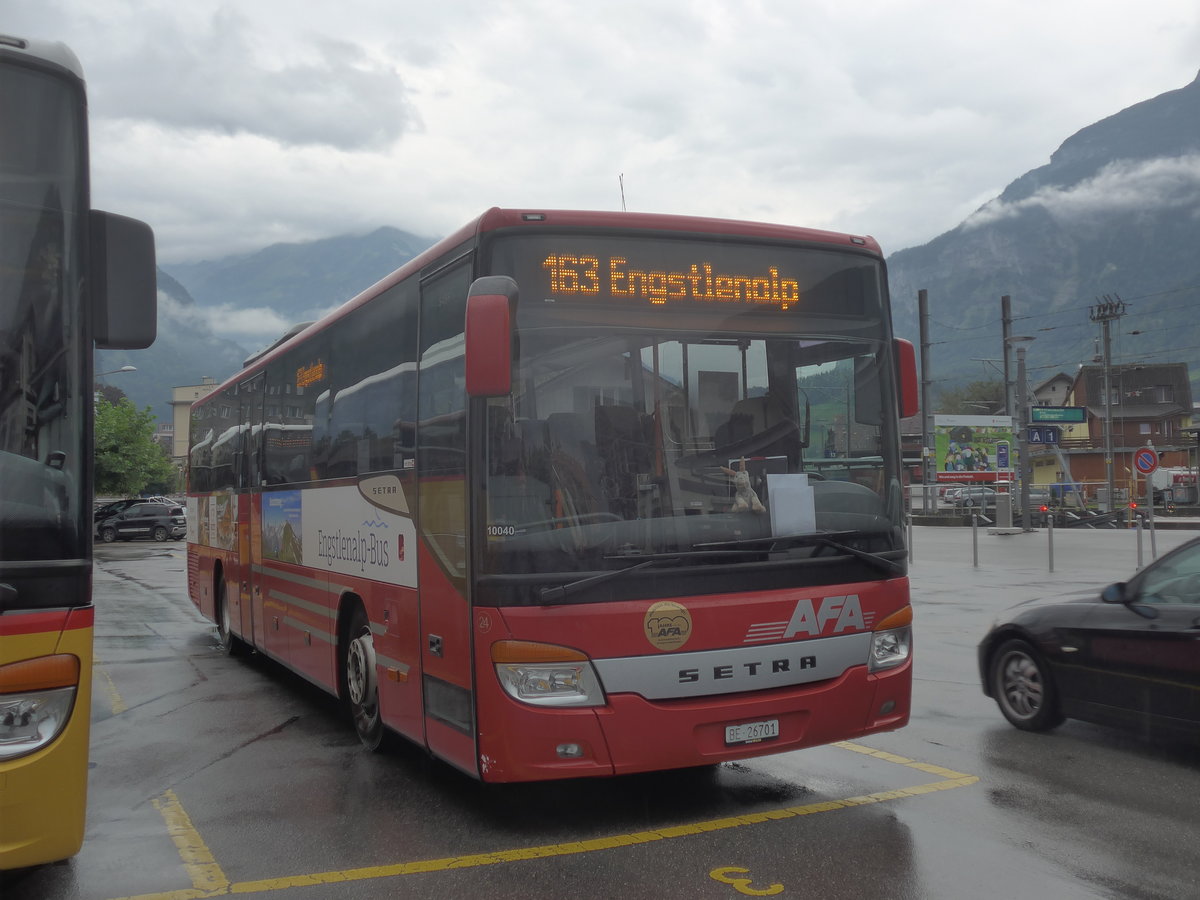 (219'885) - AFA Adelboden - Nr. 24/BE 26'701 - Setra am 22. August 2020 in Meiringen, Postautostation (Einsatz PostAuto fr Engstlenalp-Bus)