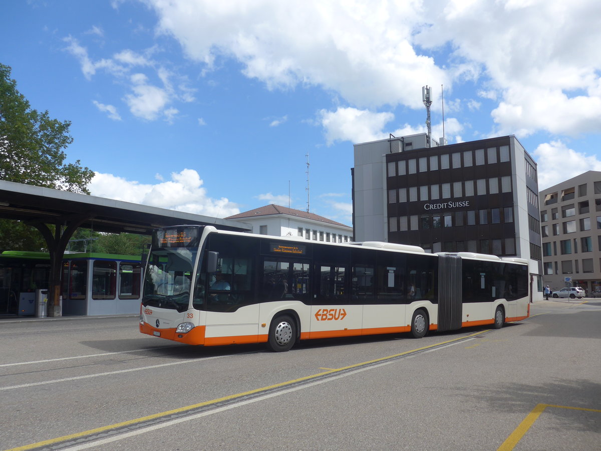 (220'083) - BSU Solothurn - Nr. 33/SO 189'033 - Mercedes am 23. August 2020 beim Bahnhof Burgdorf