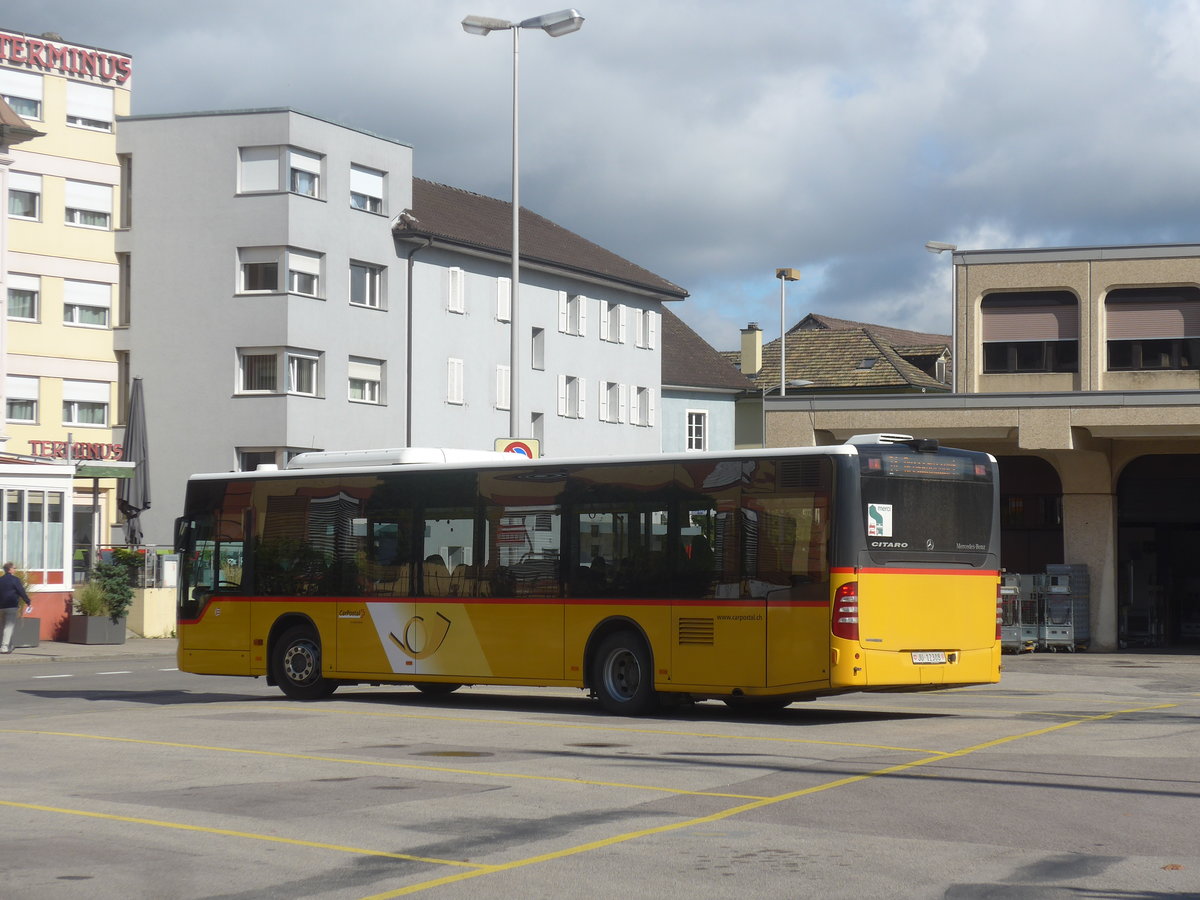 (220'352) - CarPostal Ouest - JU 12'308 - Mercedes (ex Nr. 55; ex Stucki, Porrentruy Nr. 26) am 31. August 2020 beim Bahnhof Porrentruy