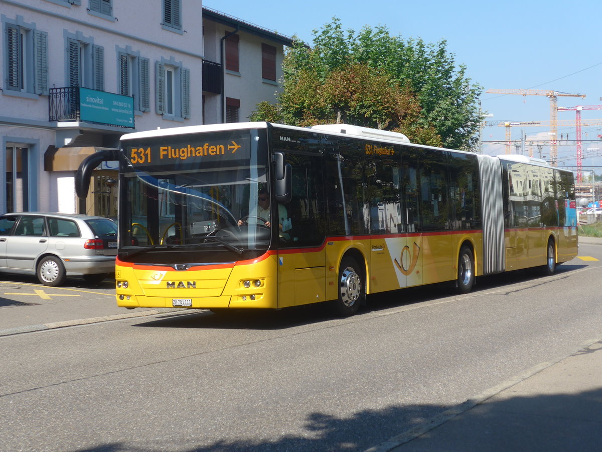 (220'618) - PostAuto Zrich - Nr. 362/ZH 781'111 - MAN am 12. September 2020 beim Bahnhof Blach