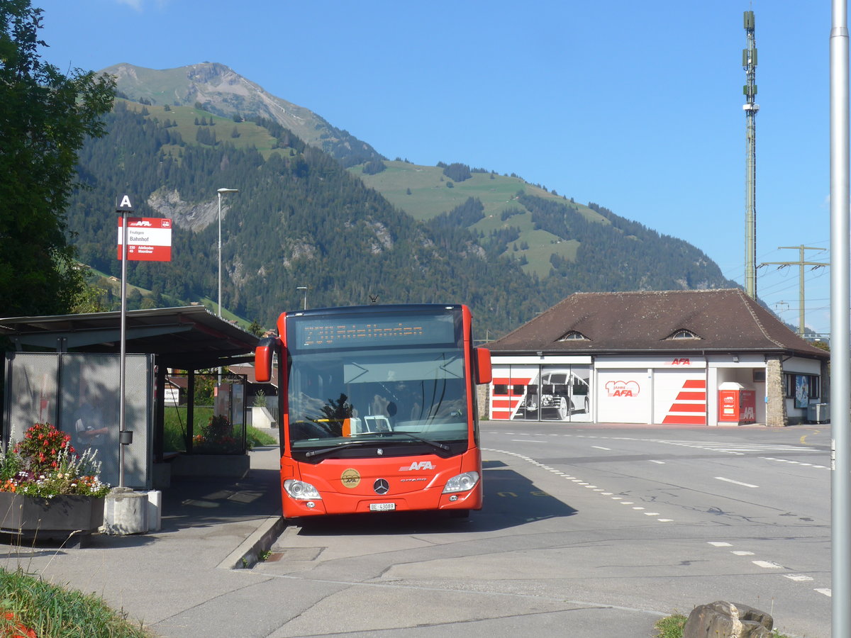 (220'783) - AFA Adelboden - Nr. 28/BE 43'089 - Mercedes am 14. September 2020 beim Bahnhof Frutigen