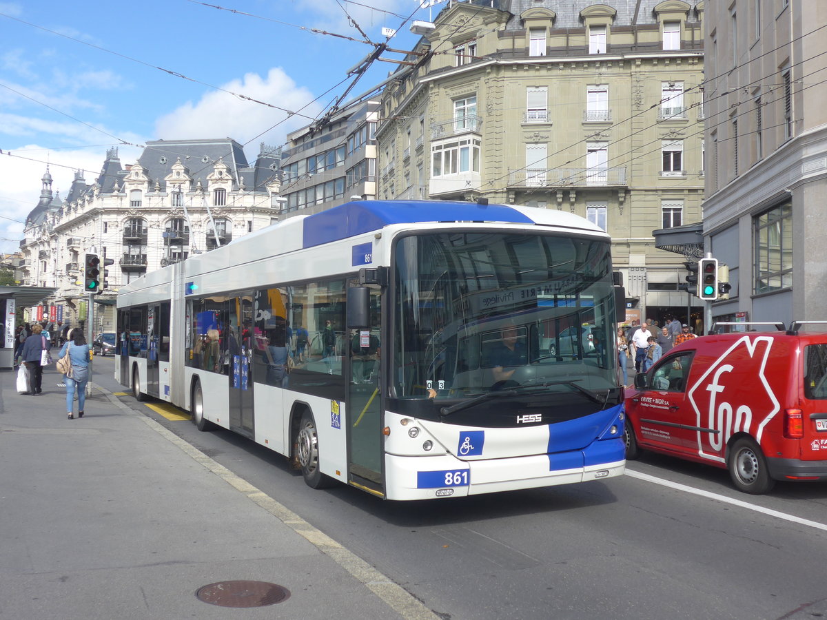 (221'096) - TL Lausanne - Nr. 861 - Hess/Hess Gelenktrolleybus am 23. September 2020 in Lausanne, Bel-Air