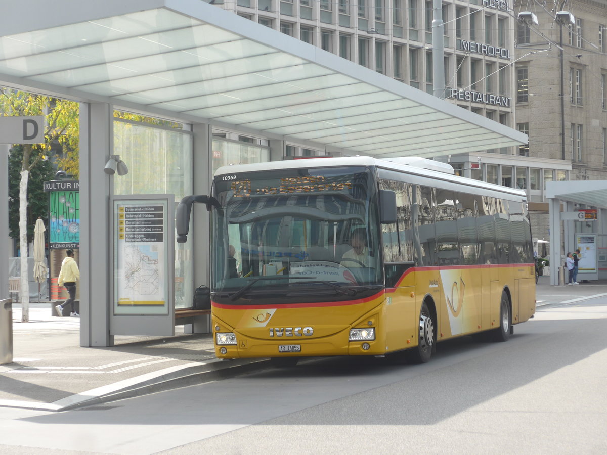 (221'229) - PostAuto Ostschweiz - AR 14'855 - Iveco am 24. September 2020 beim Bahnhof St. Gallen