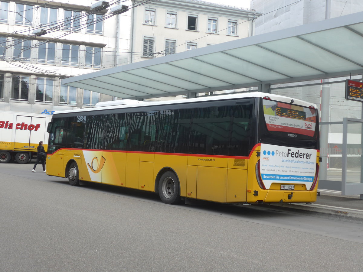 (221'277) - PostAuto Ostschweiz - AR 14'858 - Iveco am 24. September 2020 beim Bahnhof St. Gallen