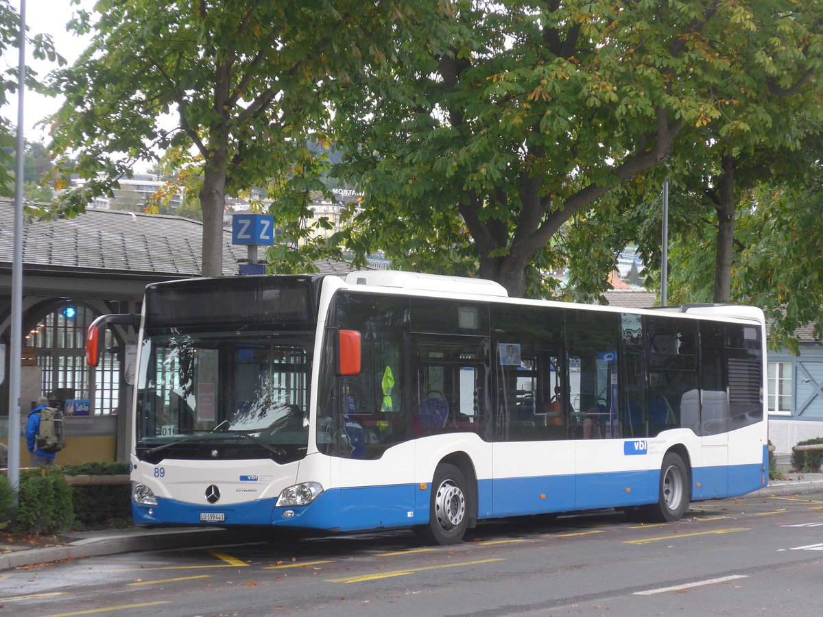 (221'374) - VBL Luzern - Nr. 89/LU 199'441 - Mercedes am 25. September 2020 beim Bahnhof Luzern