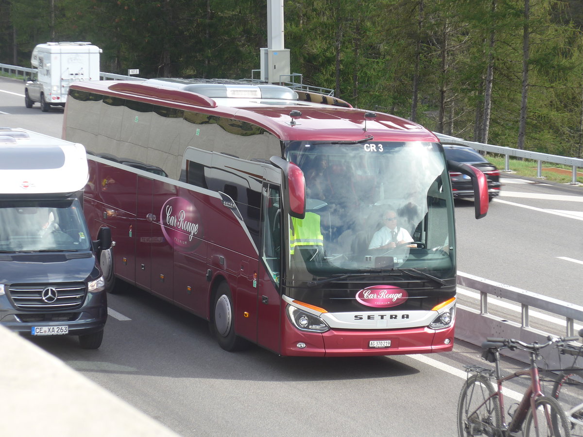 (221'522) - Car Rouge, Windisch - Nr. 3/AG 370'219 - Setra am 26. September 2020 in Airolo, Autobahn