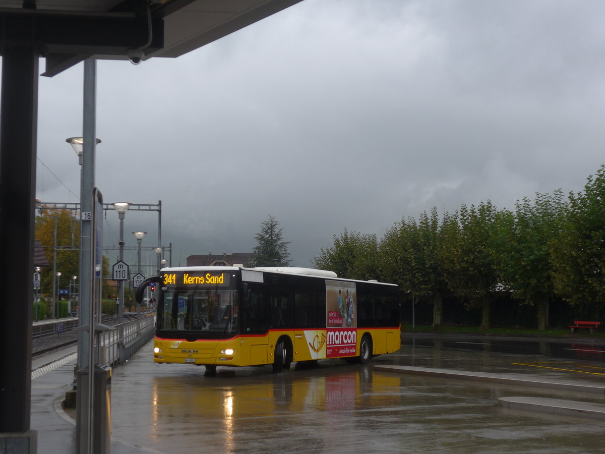 (221'655) - PostAuto Zentralschweiz - Nr. 6/OW 10'003 - MAN (ex Dillier, Sarnen Nr. 6) am 10. Oktober 2020 beim Bahnhof Sarnen