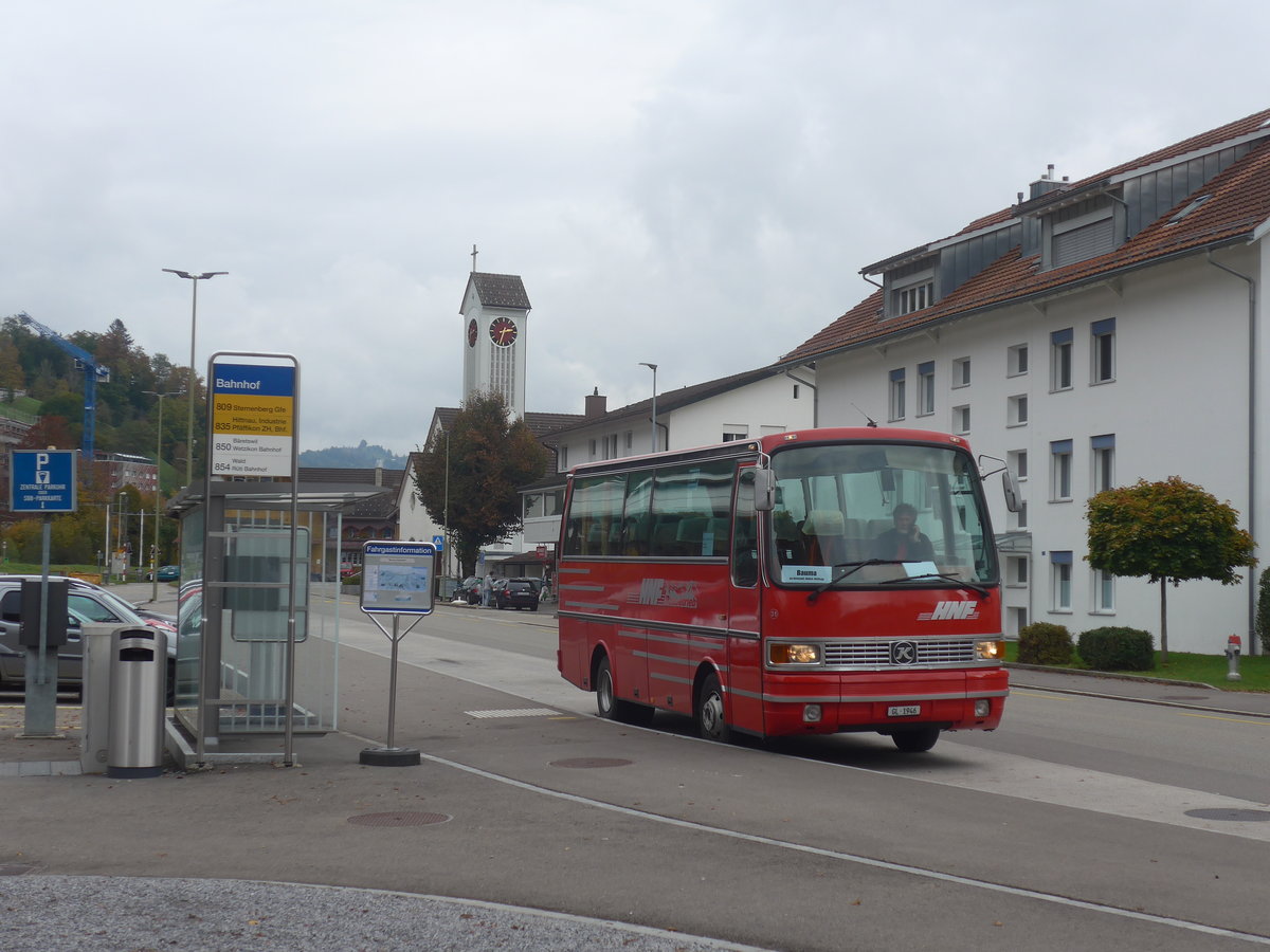 (221'861) - Biegger, Uster - Nr. 31/GL 1946 - Setra (ex AFA Adelboden Nr. 31; ex AFA Adelboden Nr. 10; ex Frhlich, Zrich) am 12. Oktober 2020 beim Bahnhof Bauma