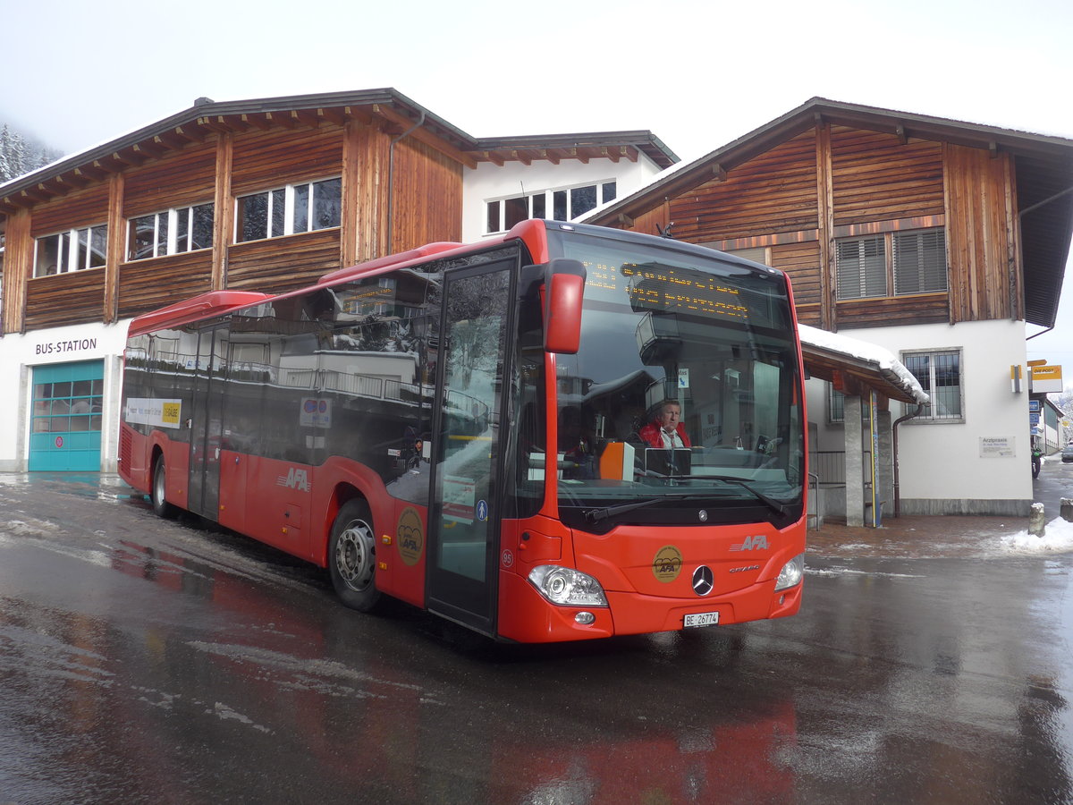 (223'011) - AFA Adelboden - Nr. 95/BE 26'774 - Mercedes am 13. Dezember 2020 in Adelboden, Busstation