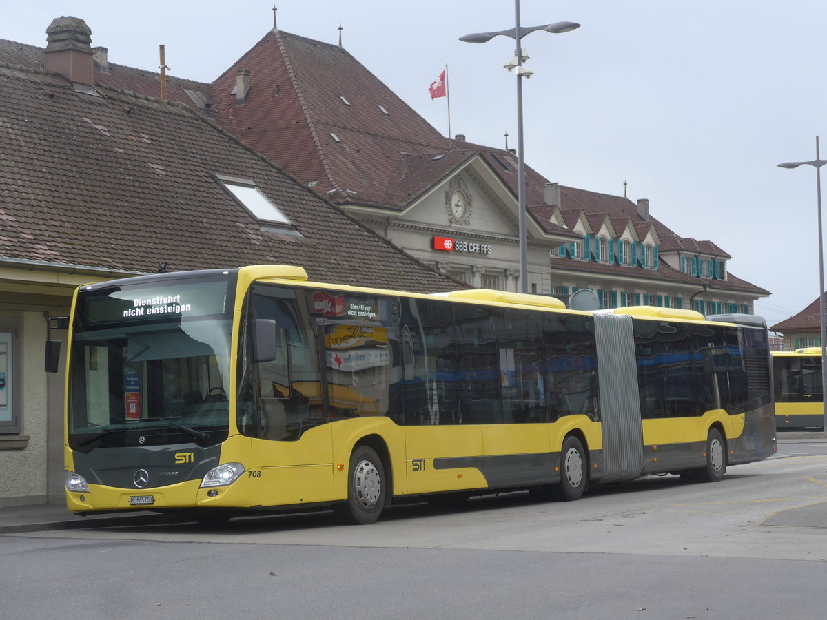 (223'080) - STI Thun - Nr. 708/BE 865'708 - Mercedes am 24. Dezember 2020 beim Bahnhof Thun