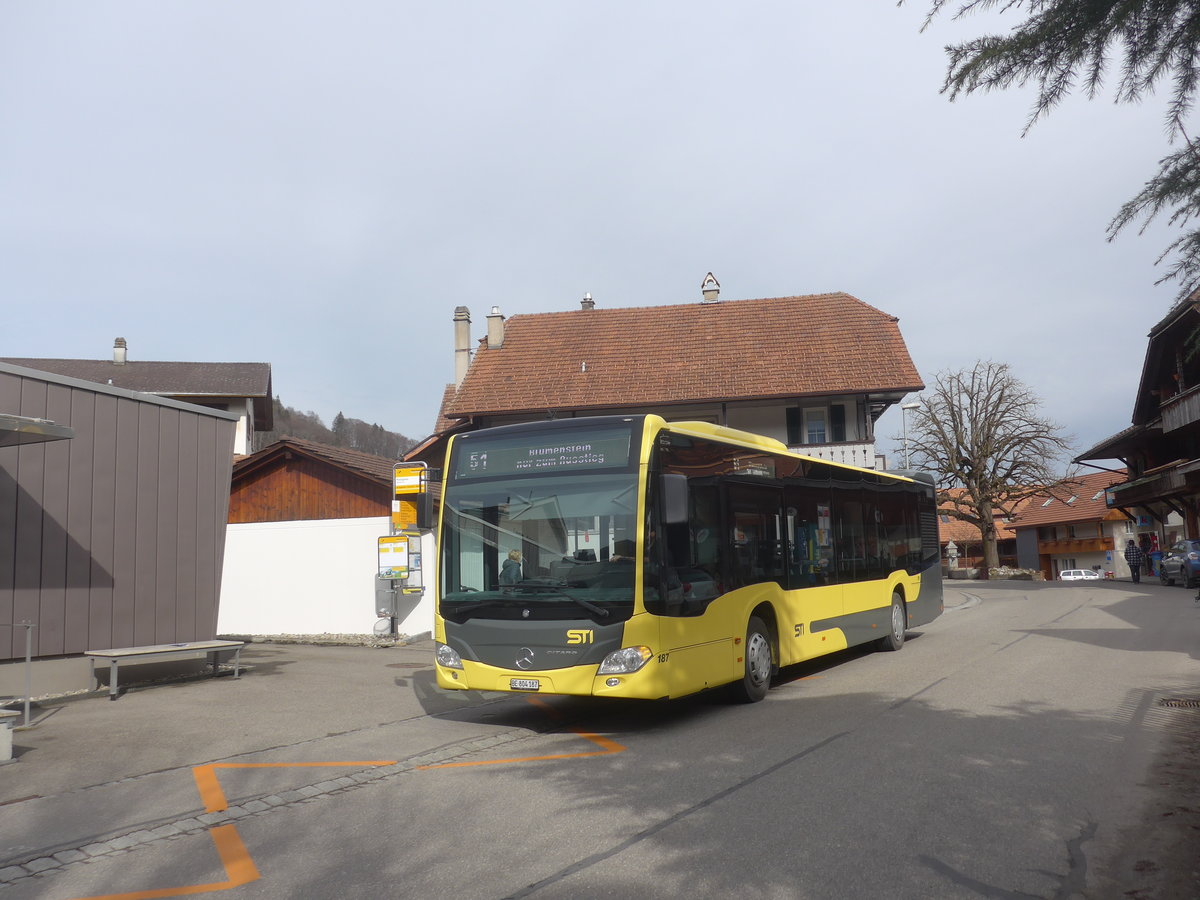 (223'604) - STI Thun - Nr. 187/BE 804'187 - Mercedes am 18. Februar 2021 in Wattenwil, Postgasse