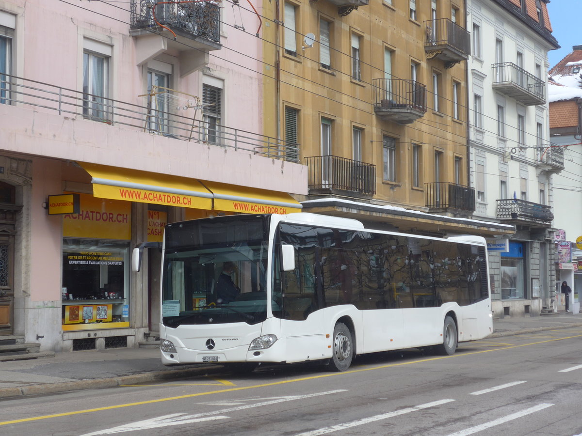 (224'273) - Interbus, Yverdon - Nr. 46/NE 231'046 - Mercedes (ex Oesterreich) am 20. Mrz 2021 beim Bahnhof La Chaux-de-Fonds (Einsatz CarPostal)