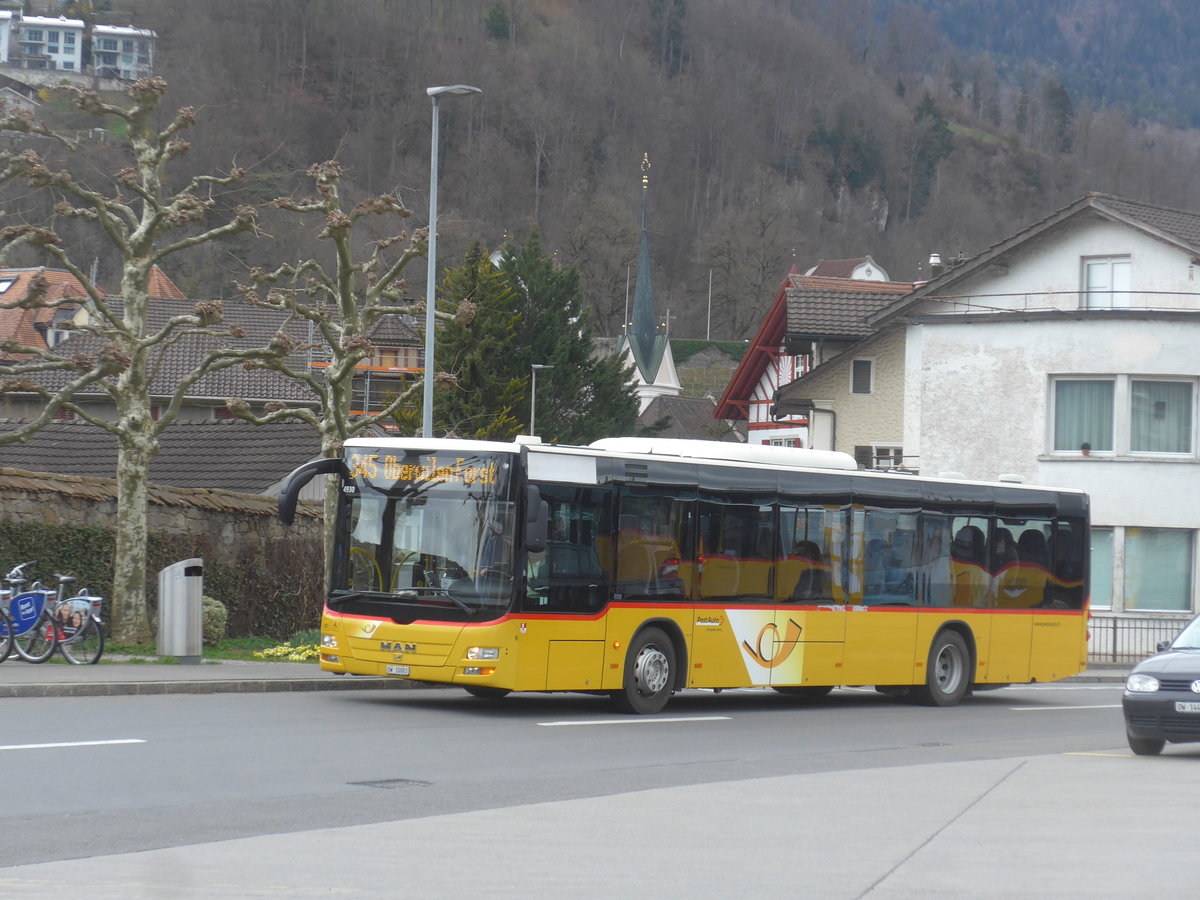 (224'385) - PostAuto Zentralschweiz - Nr. 6/OW 10'003 - MAN (ex Dillier, Sarnen Nr. 6) am 27. Mrz 2021 beim Bahnhof Sarnen