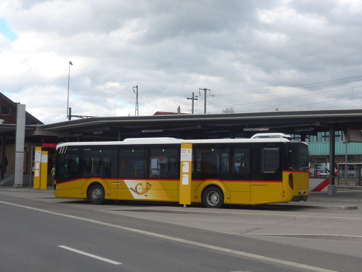 (224'473) - PostAuto Zentralschweiz - Nr. 7/OW 10'040 - MAN am 27. Mrz 2021 beim Bahnhof Sarnen