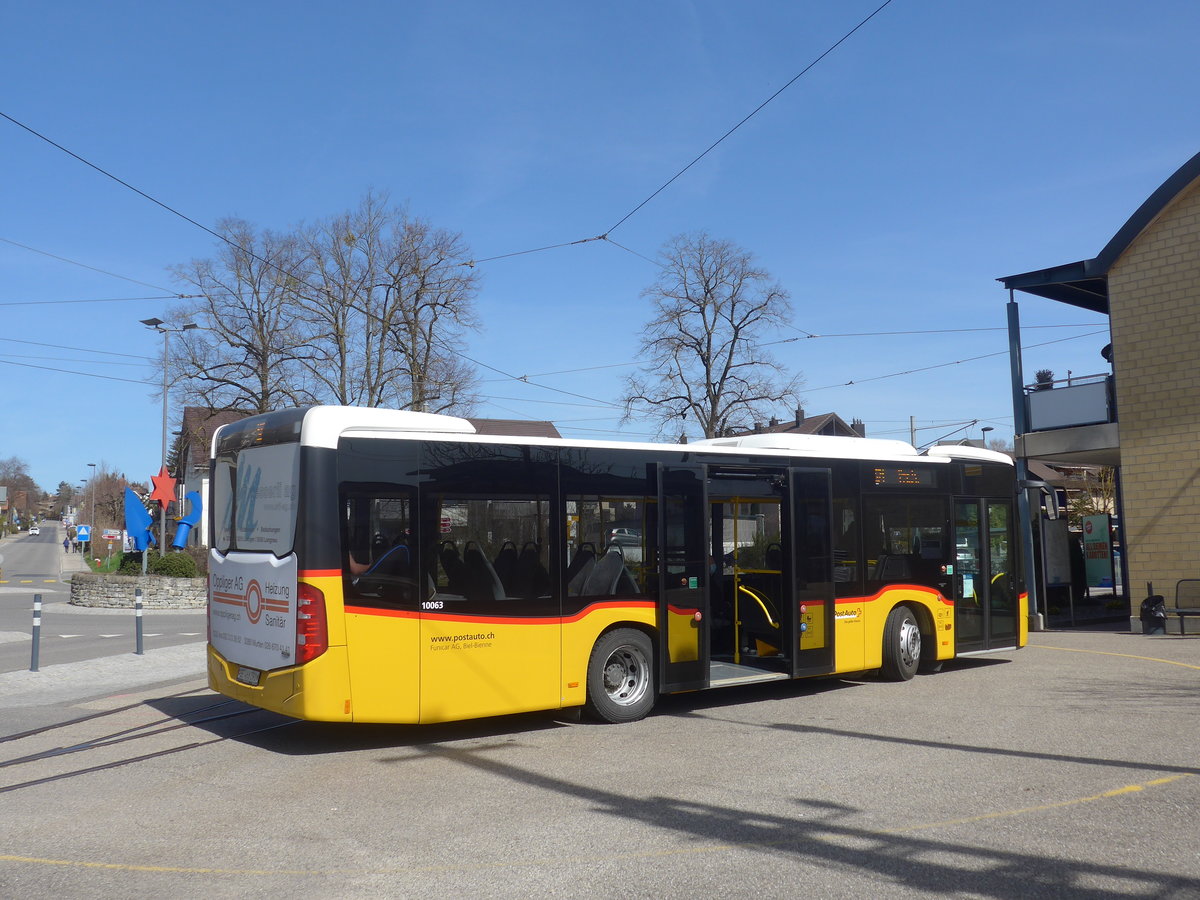 (224'610) - Funi-Car, Biel - NR. EP08/BE 468'290 - Mercedes (ex Eurobus, Bern Nr. 8) am 29. Mrz 2021 beim Bahnhof Ins