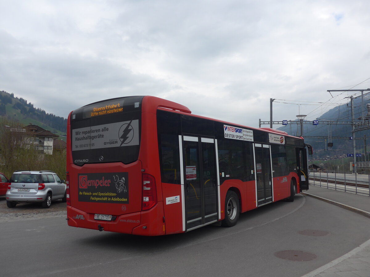 (225'288) - AFA Adelboden - Nr. 93/BE 26'705 - Mercedes am 27. April 2021 beim Bahnhof Zweisimmen