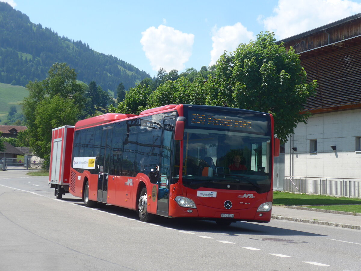 (225'947) - AFA Adelboden - Nr. 27/BE 26'773 - Mercedes am 16. Juni 2021 beim Bahnhof Frutigen