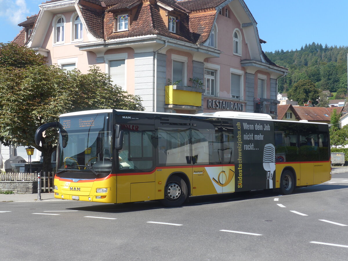 (227'781) - PostAuto Ostschweiz - SG 436'004 - MAN am 4. September 2021 beim Bahnhof Uznach