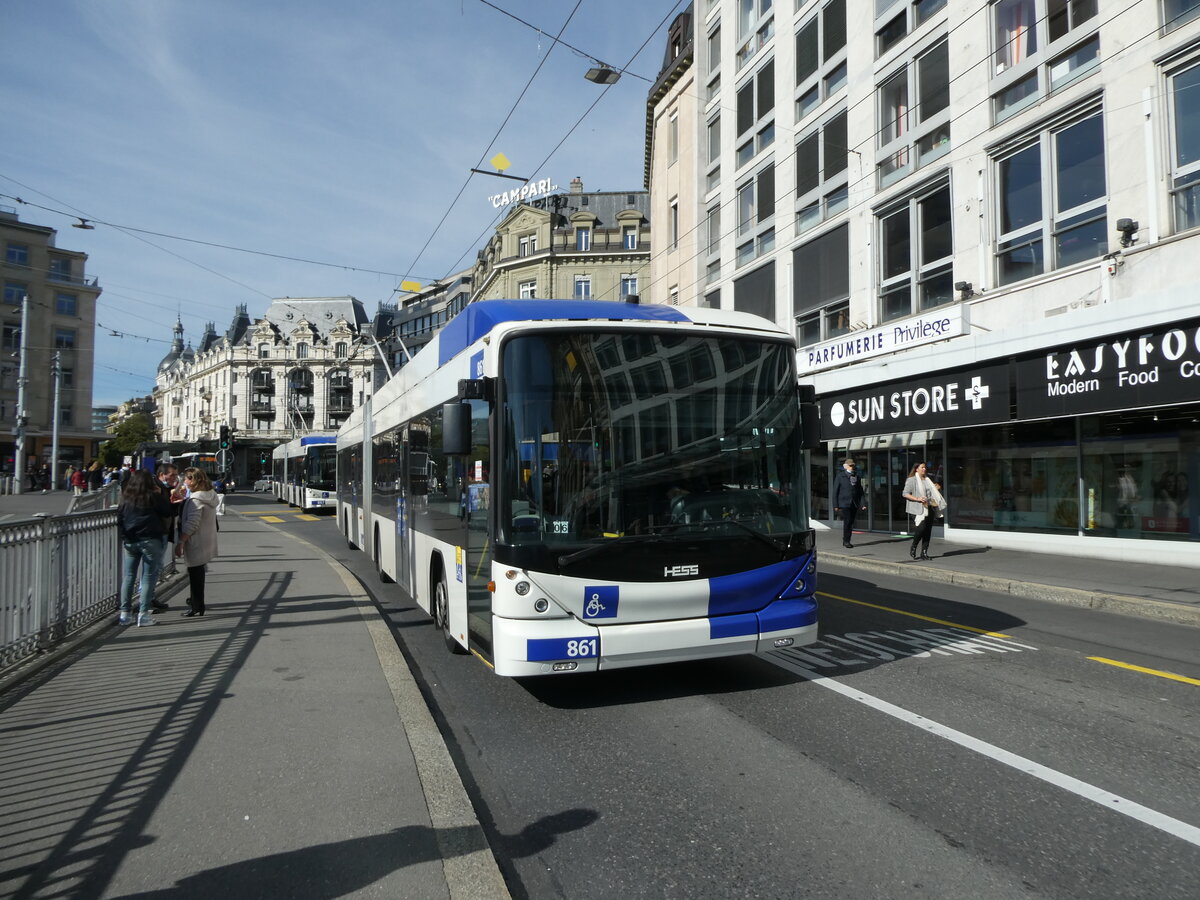 (228'887) - TL Lausanne - Nr. 861 - Hess/Hess Gelenktrolleybus am 11. Oktober 2021 in Lausanne, Bel-Air