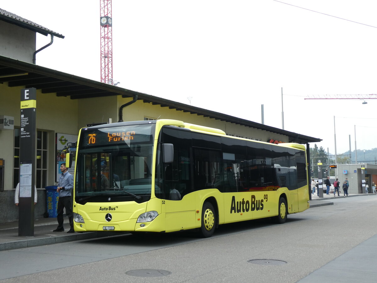 (228'993) - AAGL Liestal - Nr. 52/BL 7318 - Mercedes am 12. Oktober 2021 beim Bahnhof Liestal