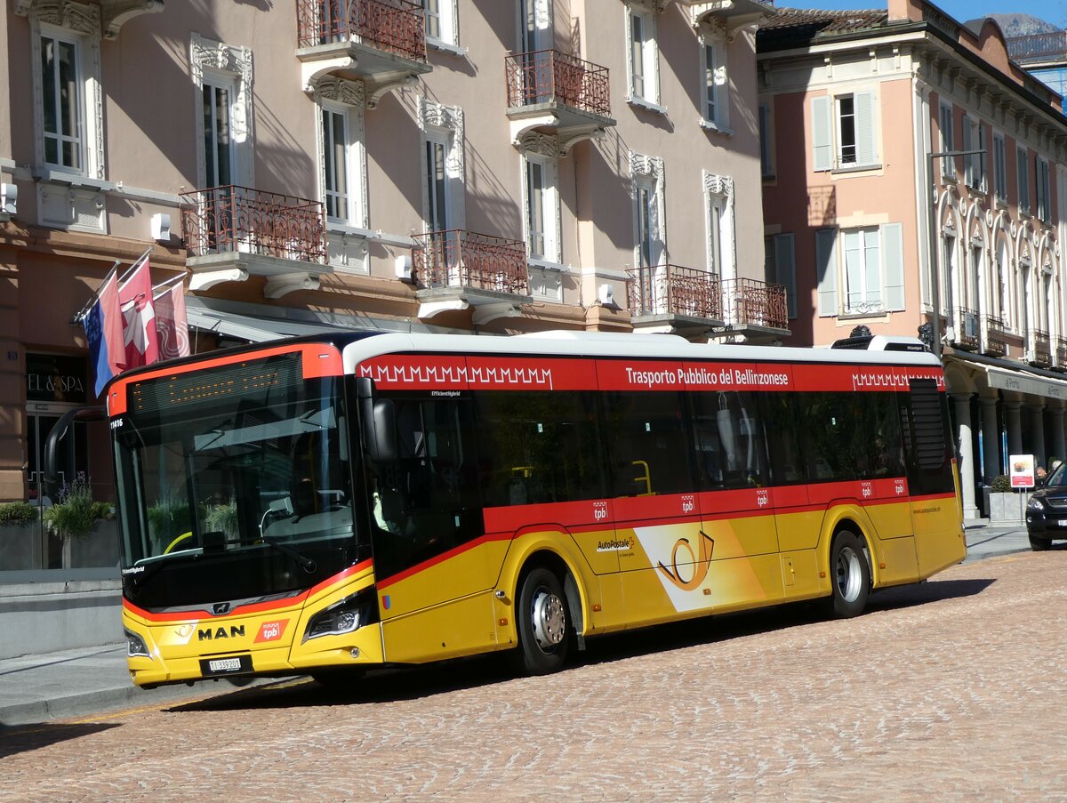 (229'189) - AutoPostale Ticino - TI 339'201 - MAN am 14. Oktober 2021 beim Bahnhof Bellinzona
