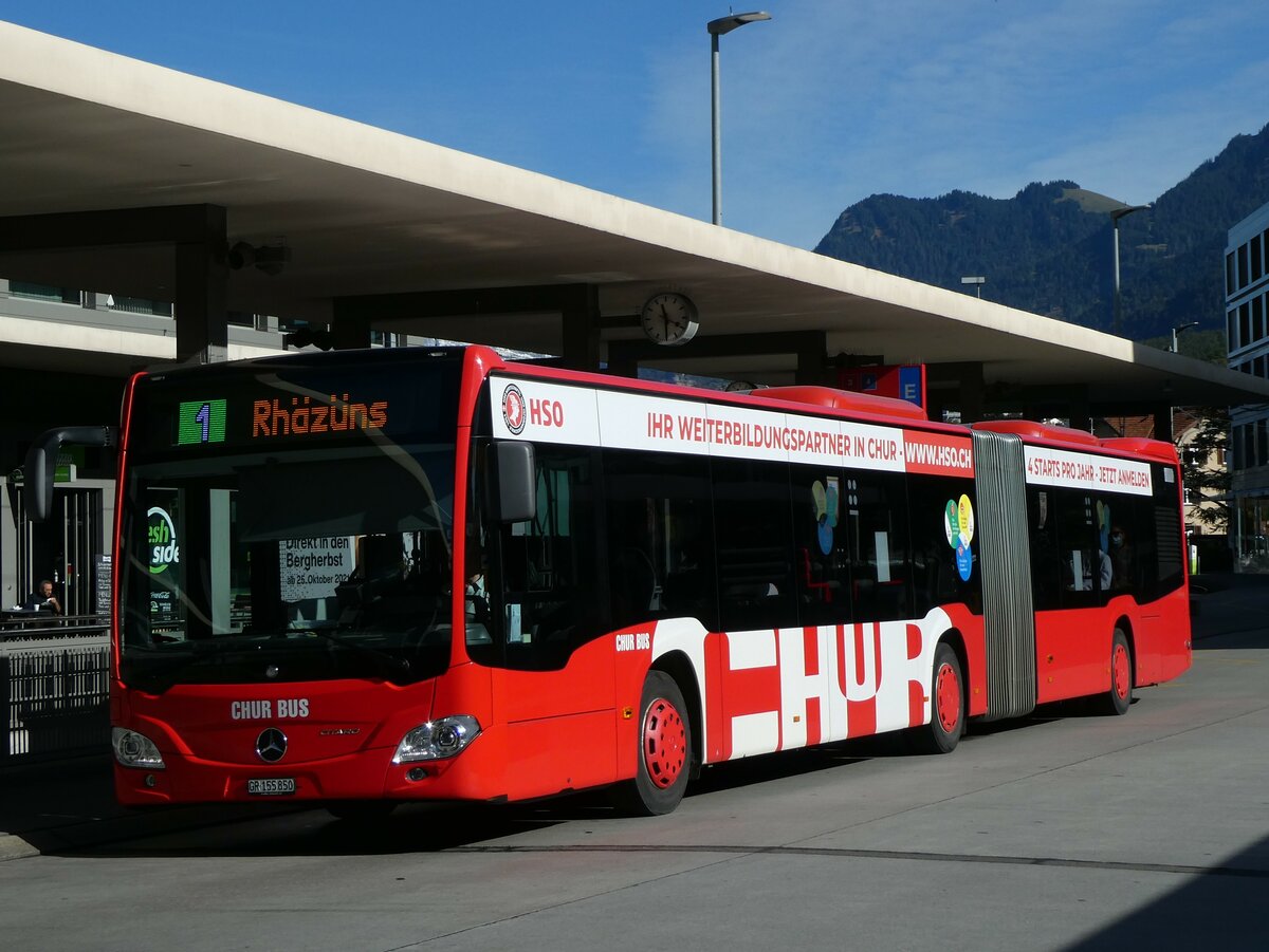 (229'240) - Chur Bus, Chur - Nr. 50/GR 155'850 - Mercedes am 15. Oktober 2021 beim Bahnhof Chur