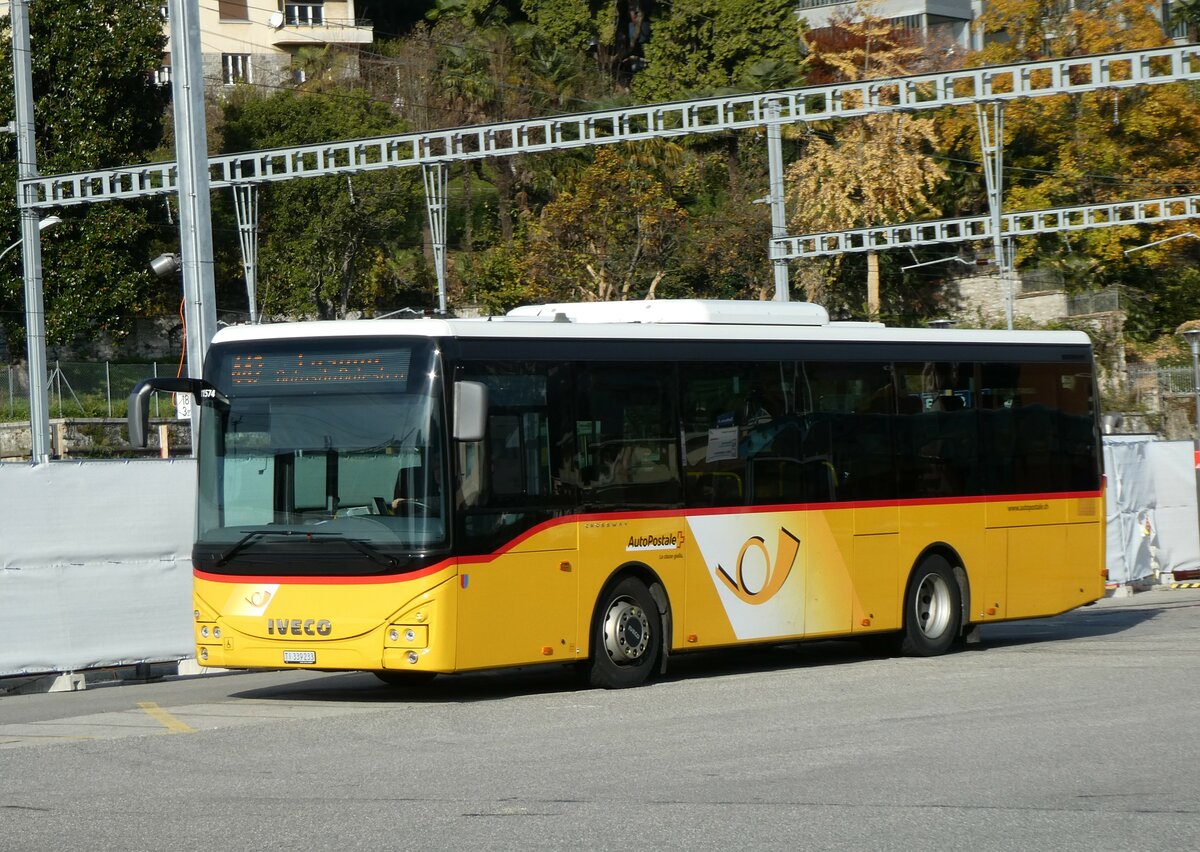 (230'310) - AutoPostale Ticino - TI 339'233 - Iveco am 10. November 2021 beim Bahnhof Lugano