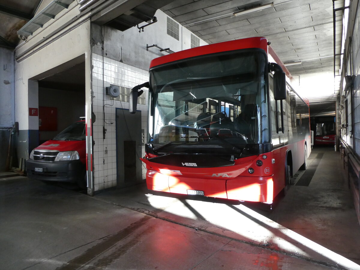 (231'384) - AFA Adelboden - Nr. 55/BE 611'055 - Scania/Hess am 16. Dezember 2021 in Adelboden, Busstation