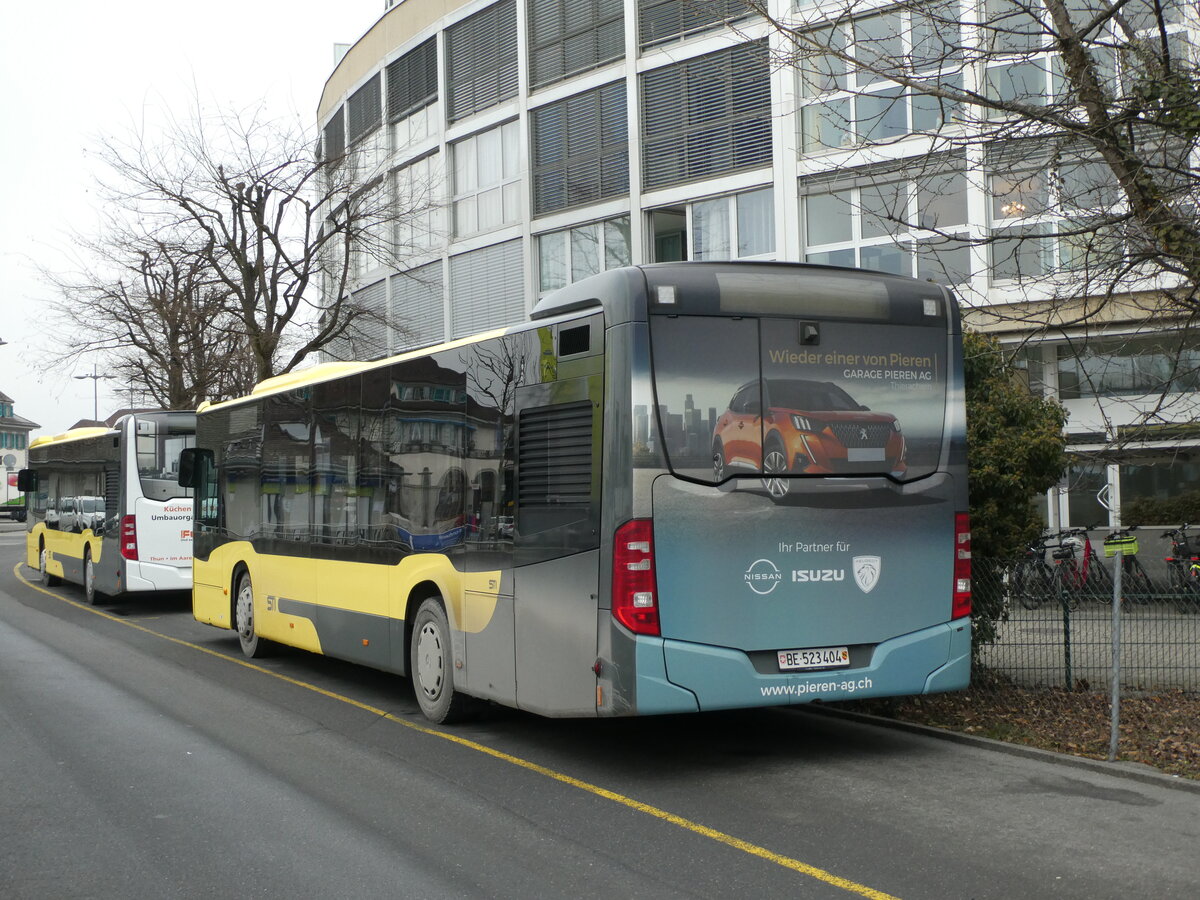 (232'100) - STI Thun - Nr. 404/BE 523'404 - Mercedes am 19. Januar 2022 bei der Schifflndte Thun