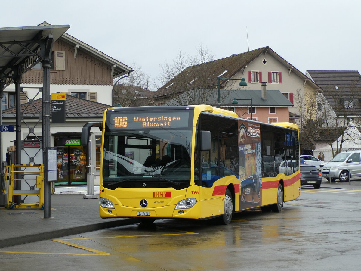 (232'919) - ASW Wintersingen - Nr. 1999/BL 7678 - Mercedes am 14. Februar 2022 beim Bahnhof Sissach