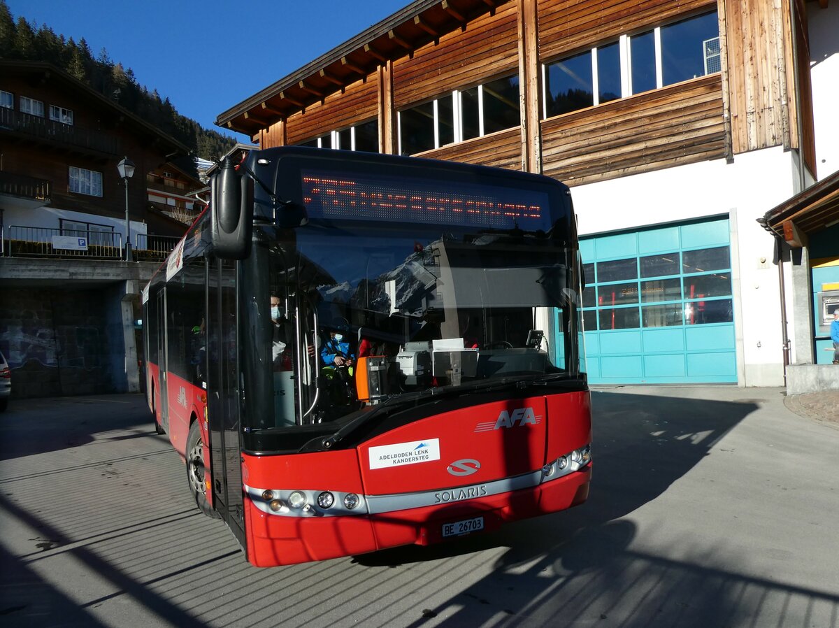 (233'097) - AFA Adelboden - Nr. 30/BE 26'703 - Solaris am 23. Februar 2022 in Adelboden, Busstation