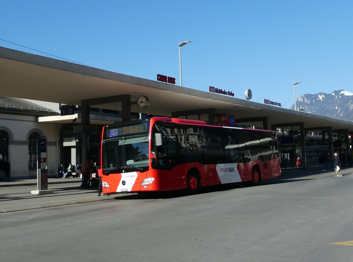 (233'608) - Chur Bus, Chur - Nr. 1/GR 97'501 - Mercedes am 9. Mrz 2022 beim Bahnhof Chur