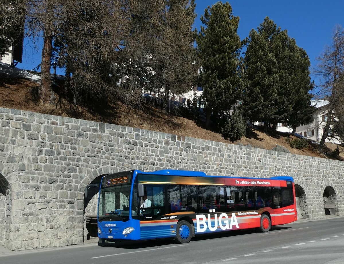 (233'667) - Engadin Bus, St. Moritz - Nr. 112/GR 100'112 - Mercedes am 10. Mrz 2022 beim Bahnhof St. Moritz